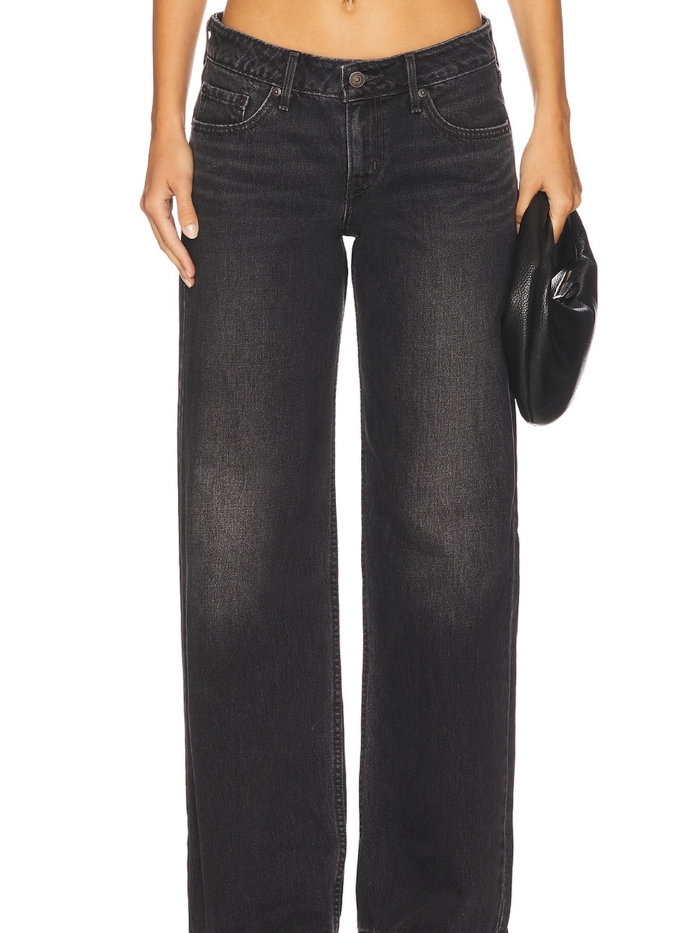 Levi's Black Wide Leg High-Rise Jeans (with raw hem)